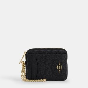 Coach Outlet Zip Card Case In Signature Leather